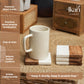 Boho Square Coasters – Natural Marble and Wood Blend (Set of 4)