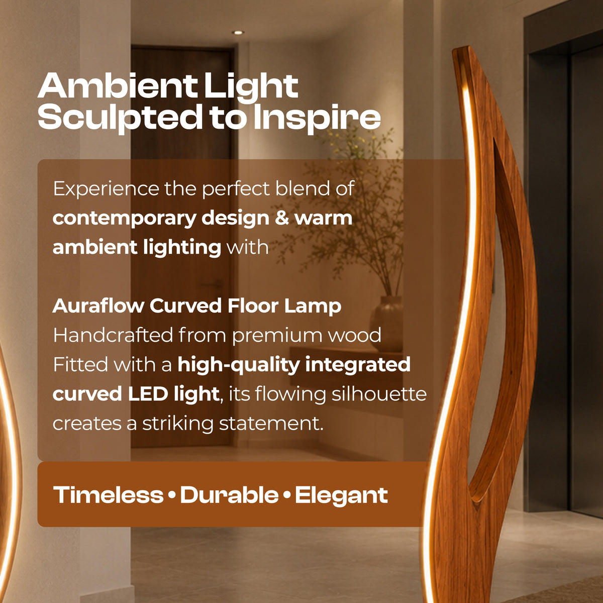 Aura Flow Curved Floor Lamp