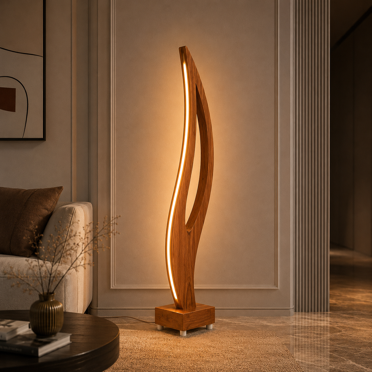 Aura Flow Curved Floor Lamp