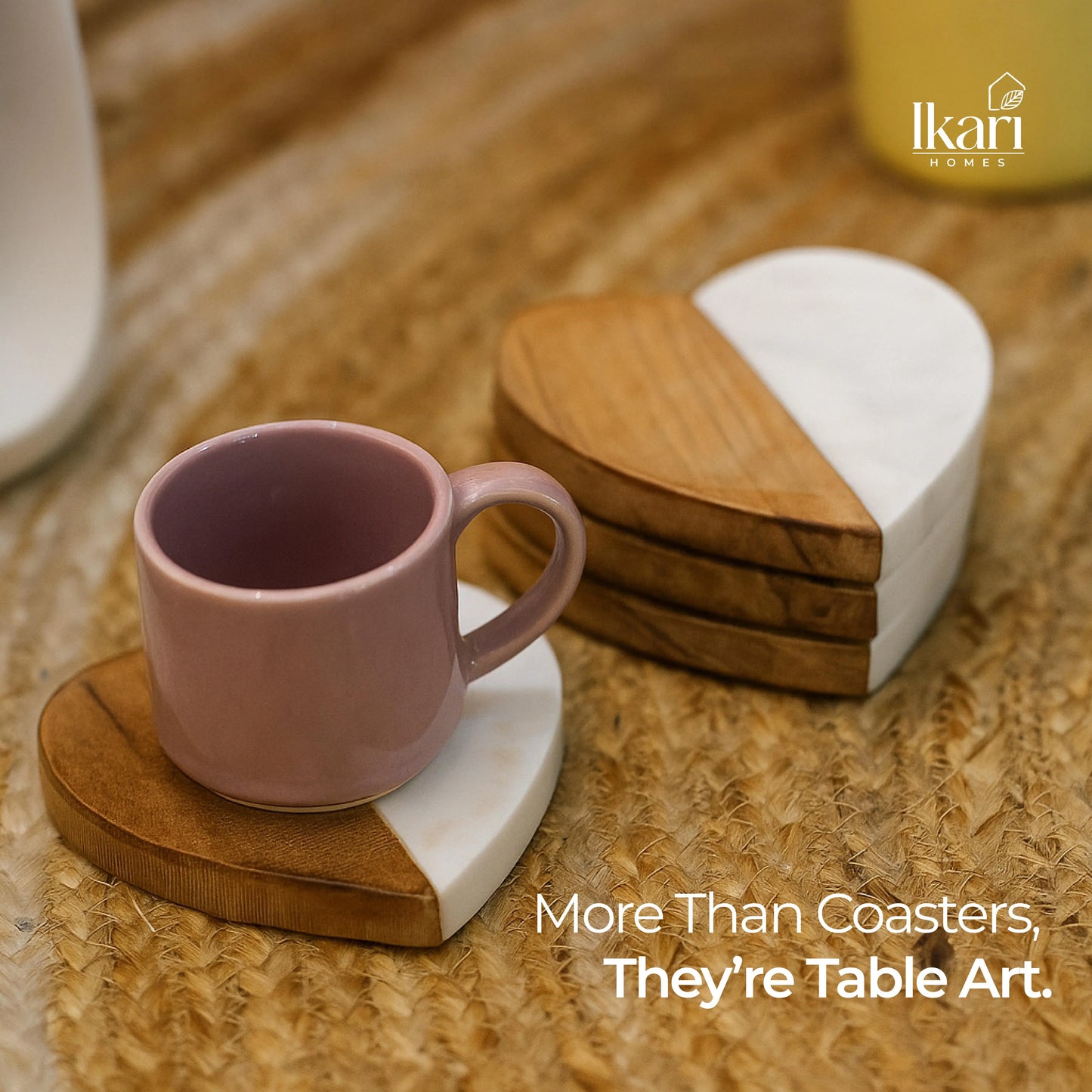 Marblewood love coasters - Sets of 4