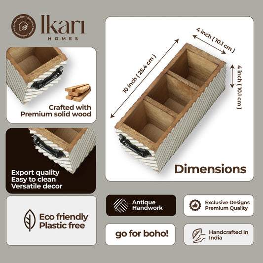 Wooden Antique Cutlery Organiser