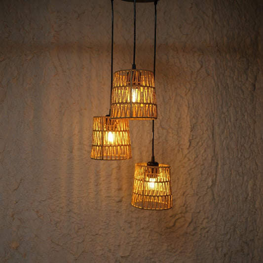 Zigzag Woven Hanging Lamp