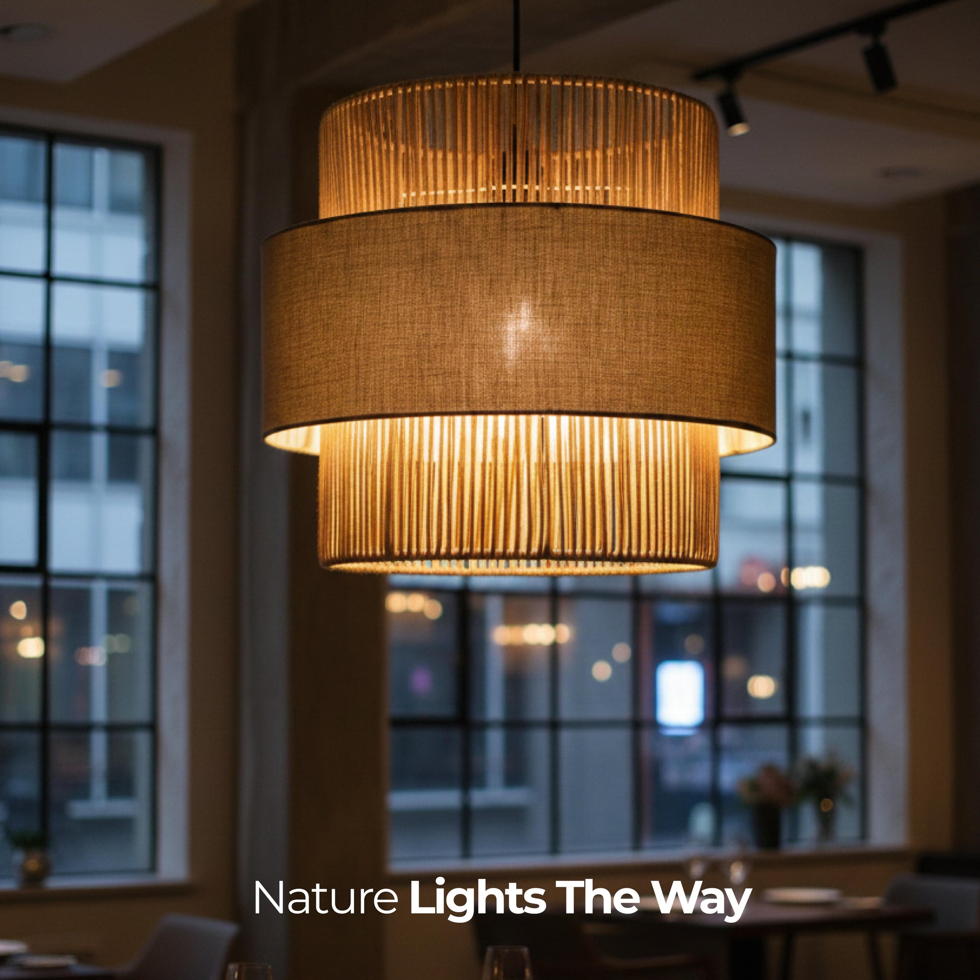 Raffia Olivo Weave Chandelier