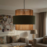 Raffia Olivo Weave Chandelier