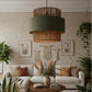 Raffia Olivo Weave Chandelier