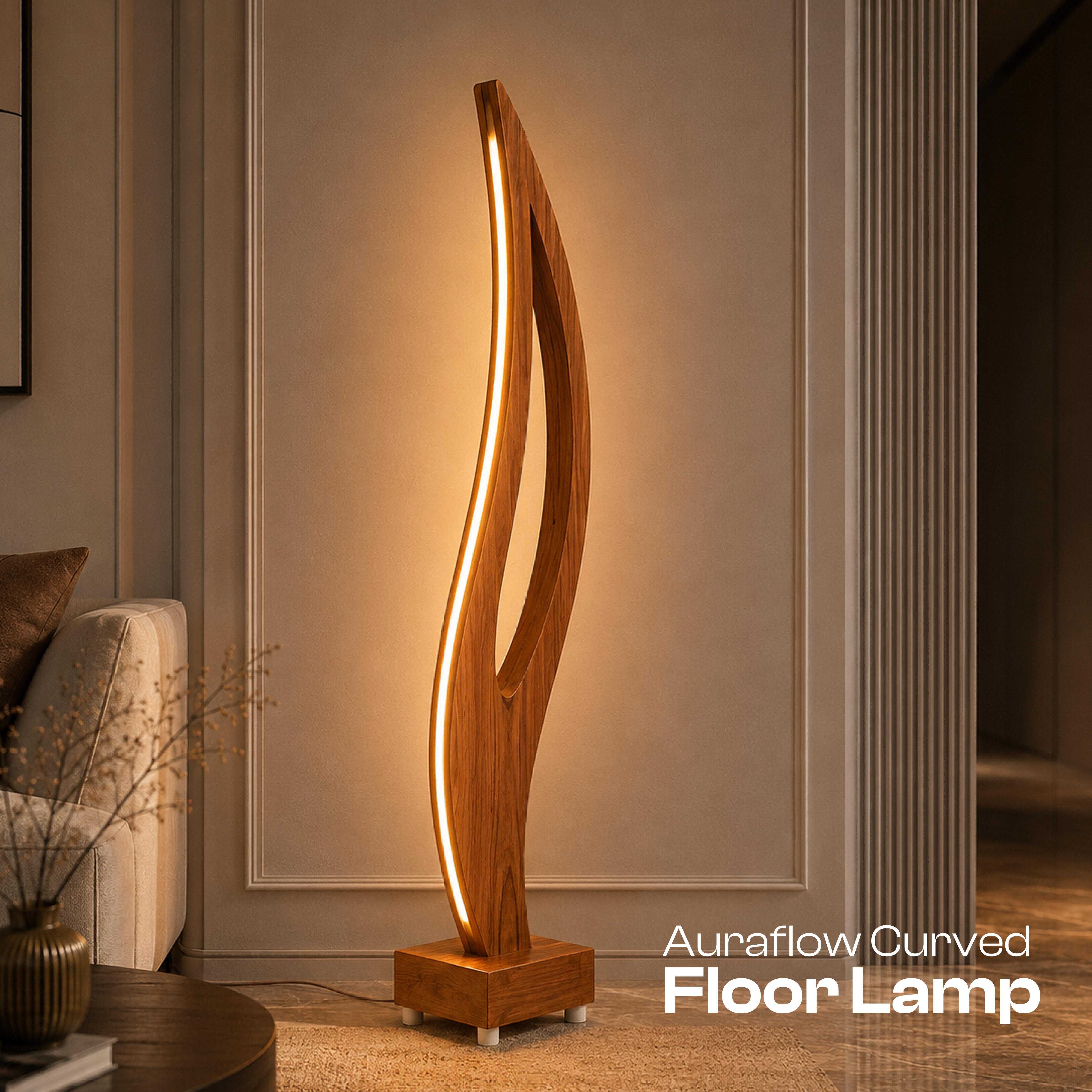 Aura Flow Curved Floor Lamp