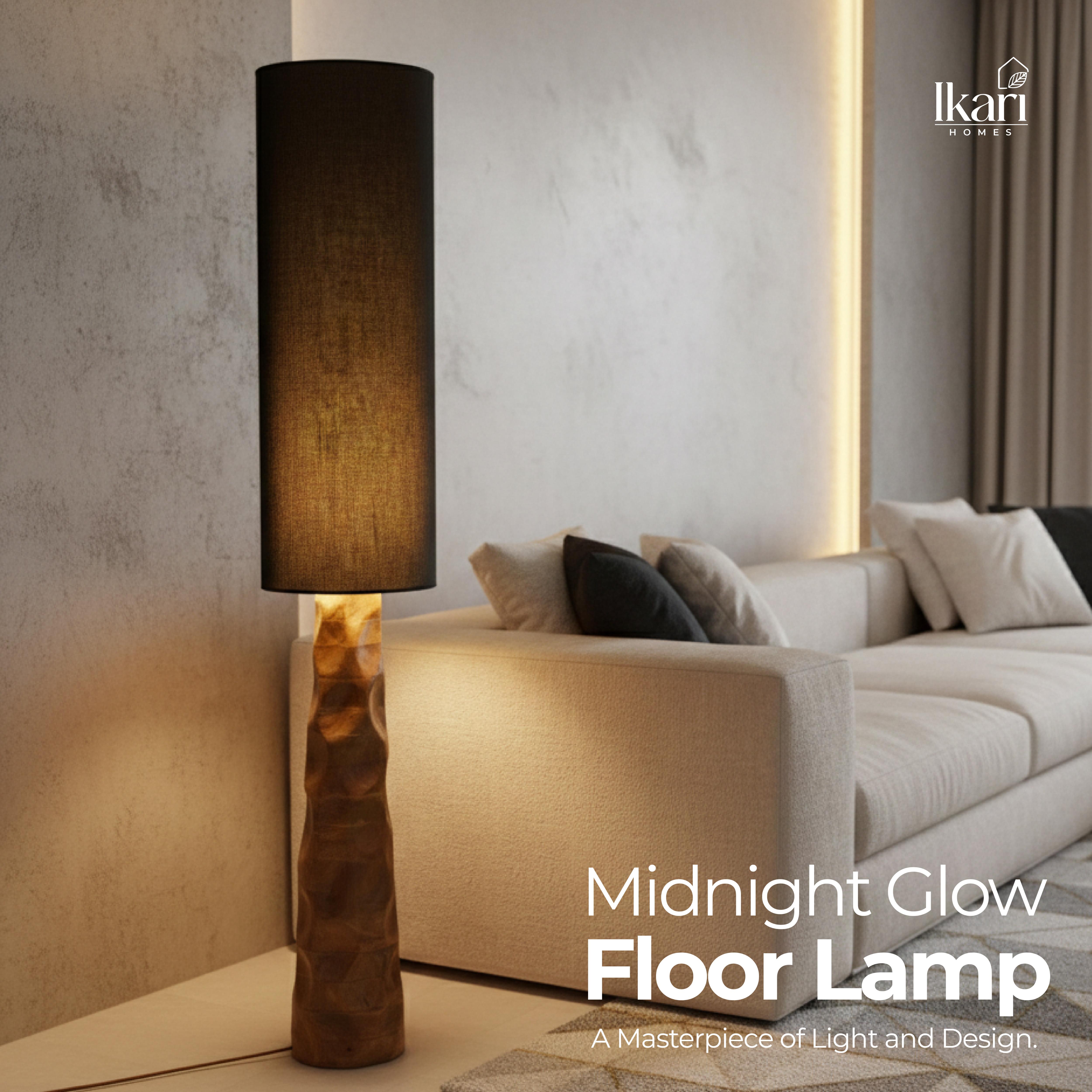 Midnight Glow Floor Lamp – Bold Light, Sculpted Elegance – Ikari Homes