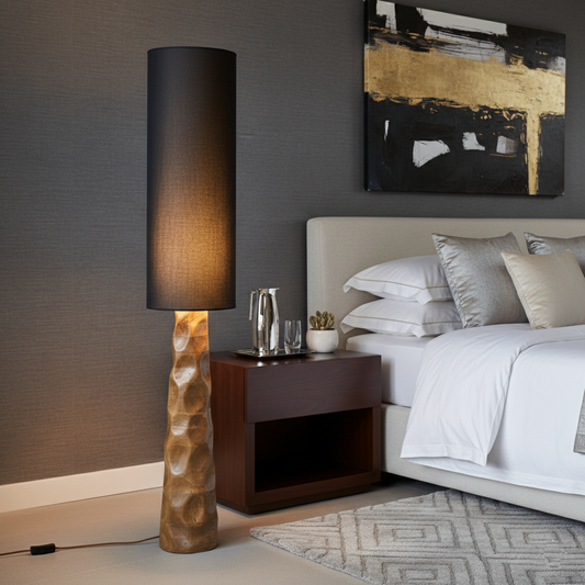 Midnight Glow Floor Lamp – Bold Light, Sculpted Elegance