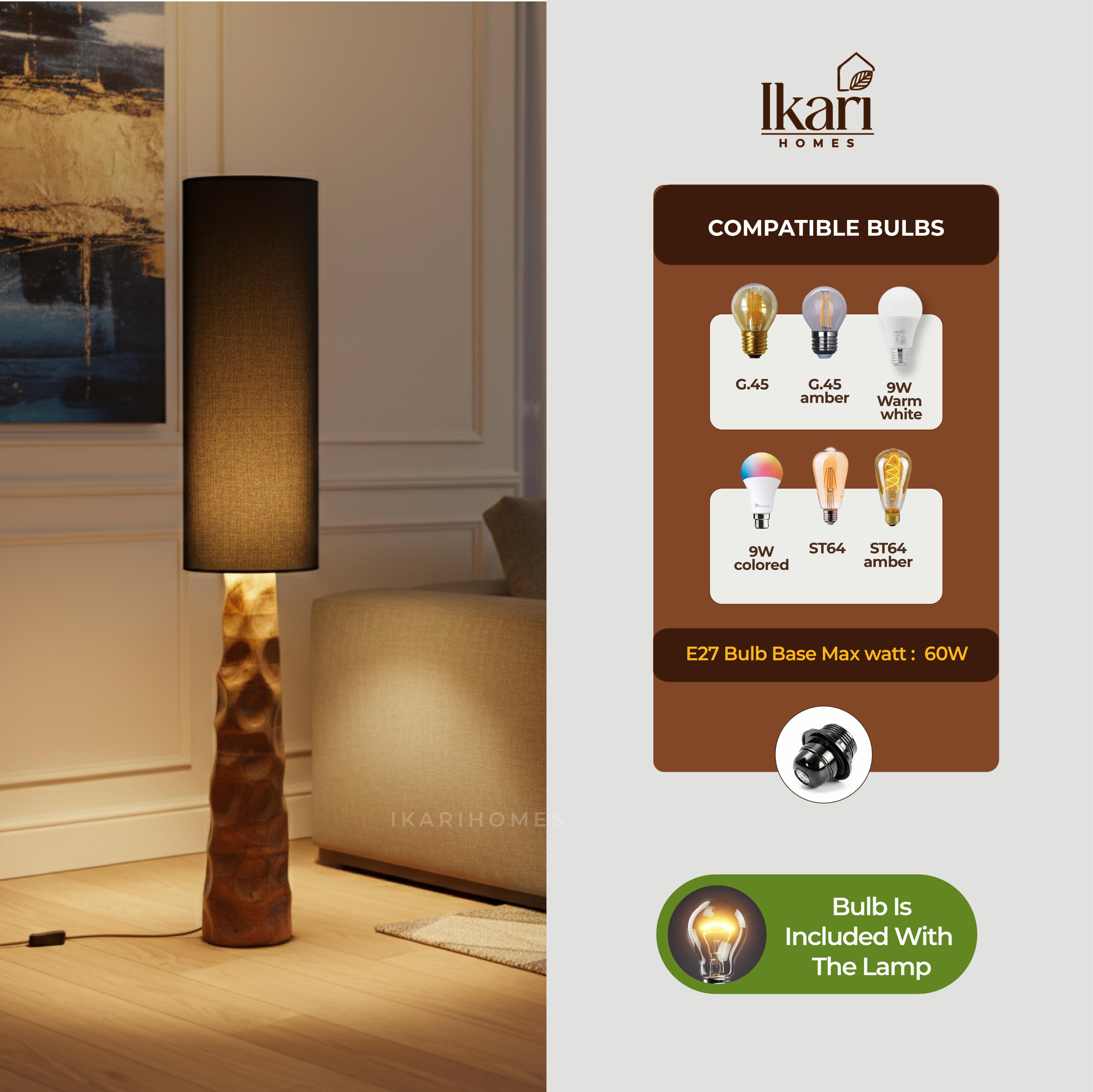 Midnight Glow Floor Lamp – Bold Light, Sculpted Elegance