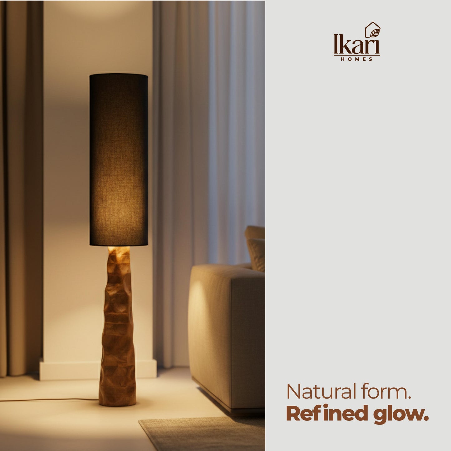 Midnight Glow Floor Lamp – Bold Light, Sculpted Elegance
