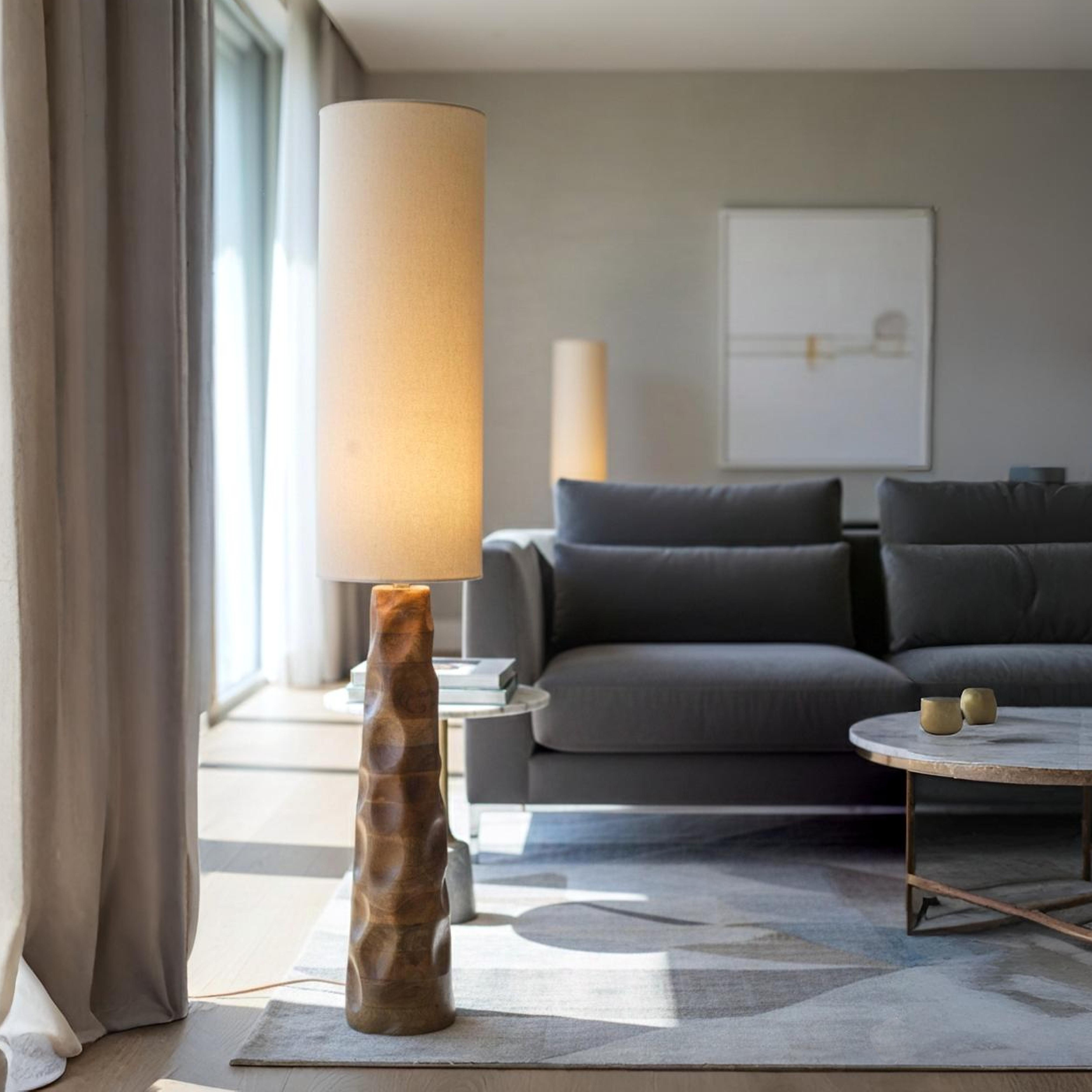 Arco Carved Floor Lamp - A Statement of Sculpted Warmth