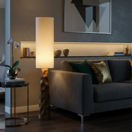 Arco Carved Floor Lamp - A Statement of Sculpted Warmth