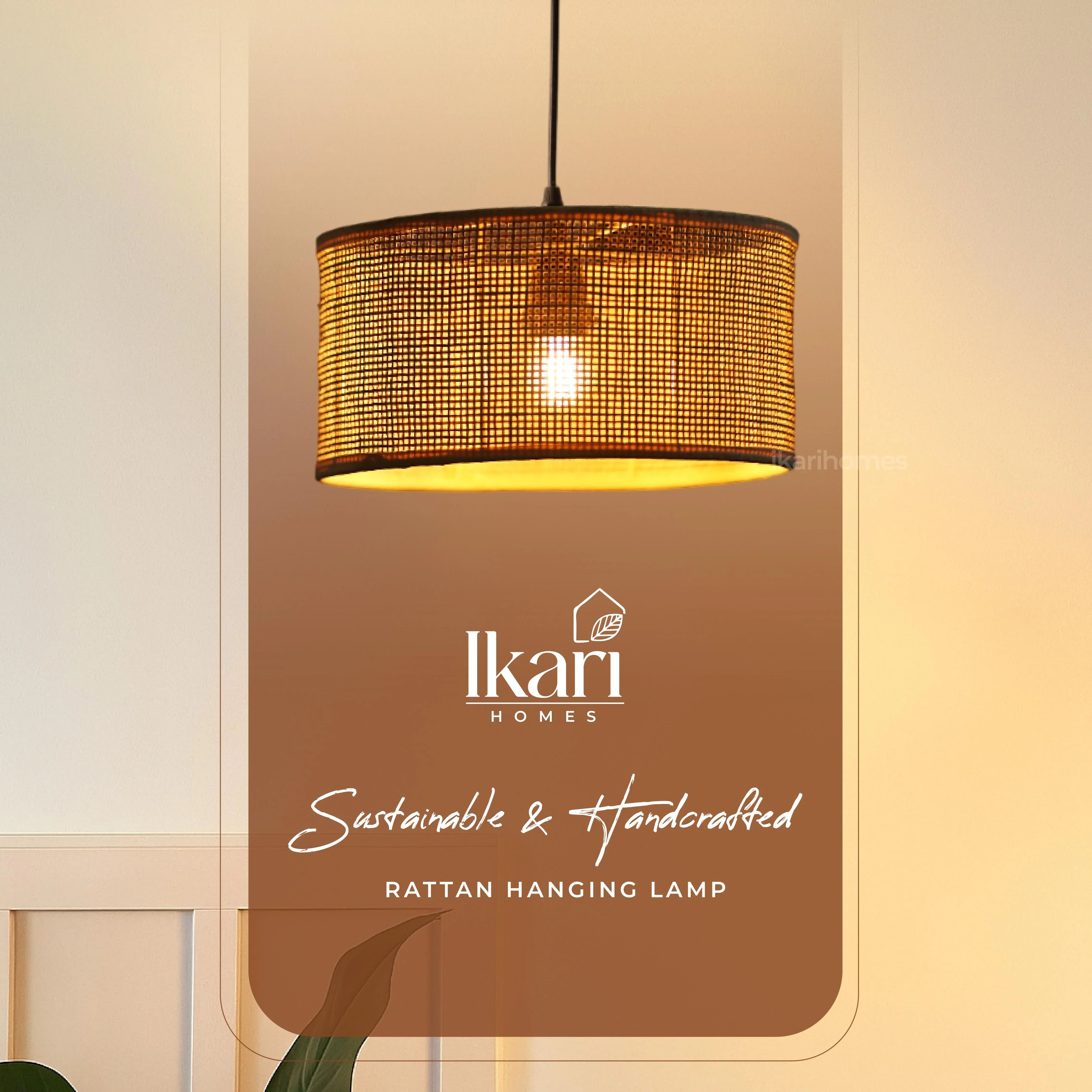 Rattan pendant Lamp shade - 12 inch