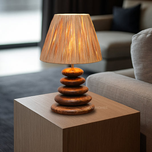 Aura Glow – Rattan Pebble Lamp