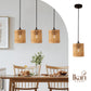 Rattan Crown Hanging Lamp – Woven Elegance