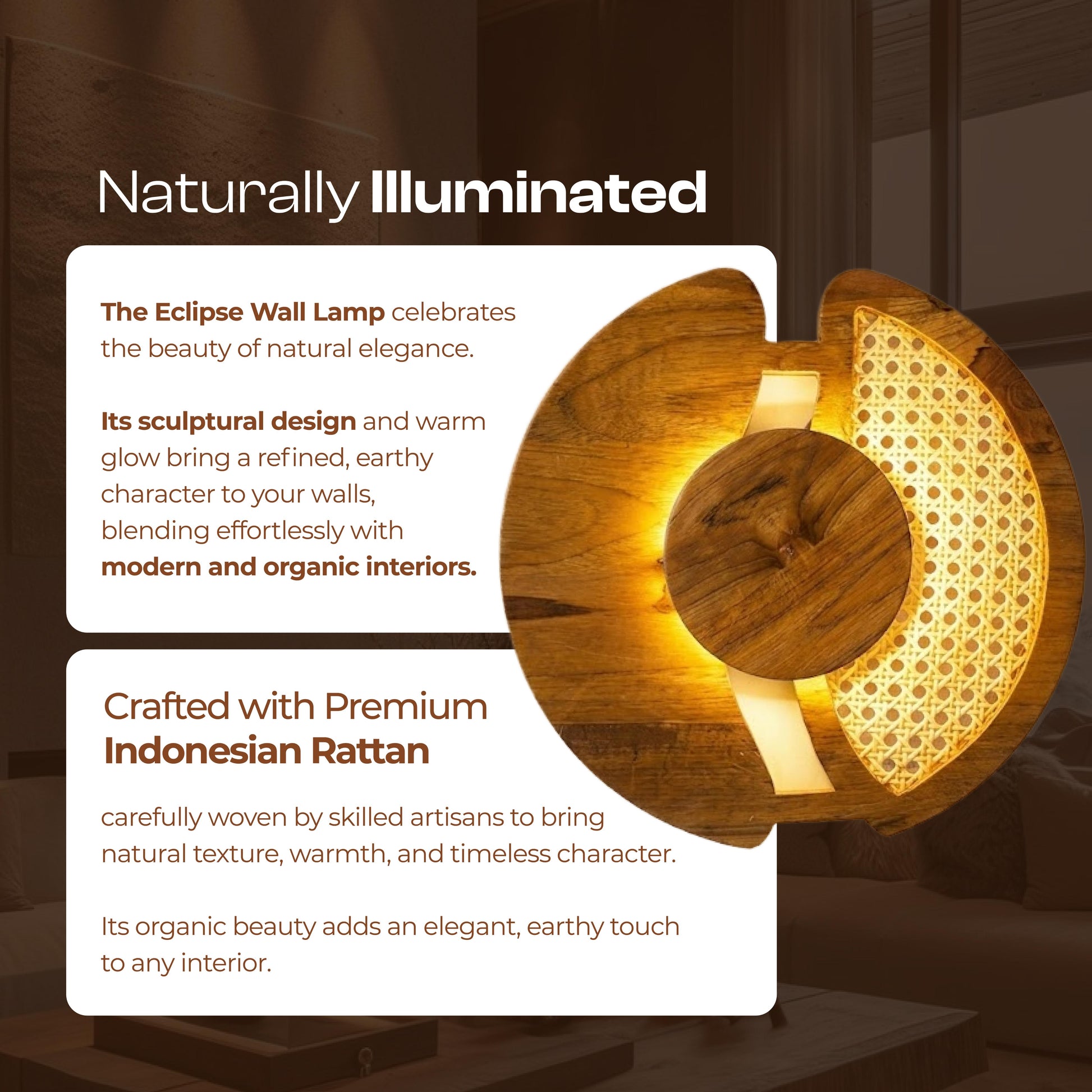 Eclipse Rattan Wall Lamp