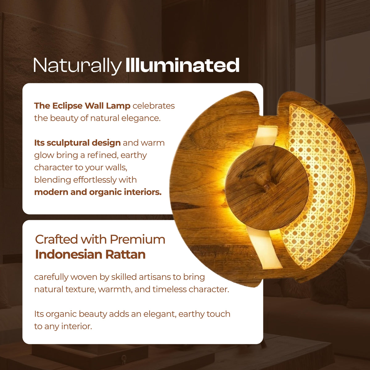 Eclipse Rattan Wall Lamp