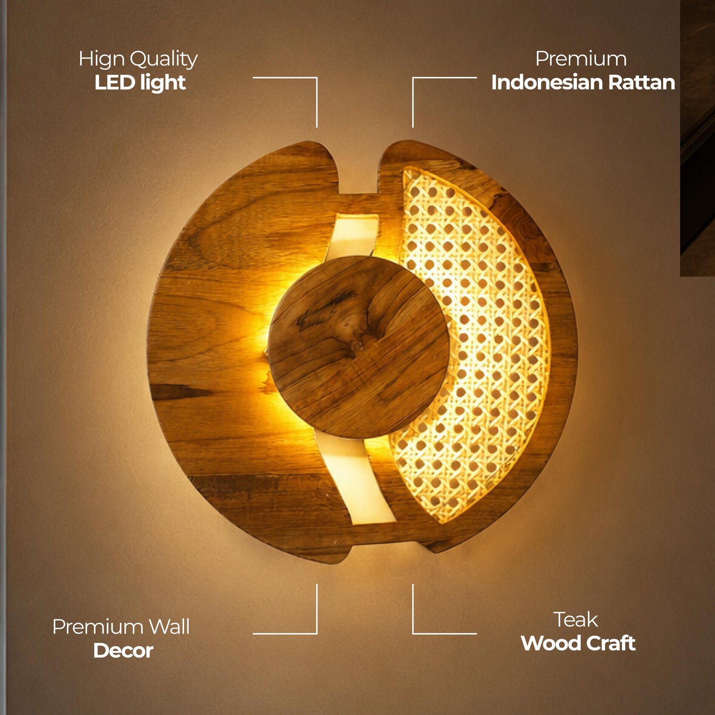 Eclipse Rattan Wall Lamp