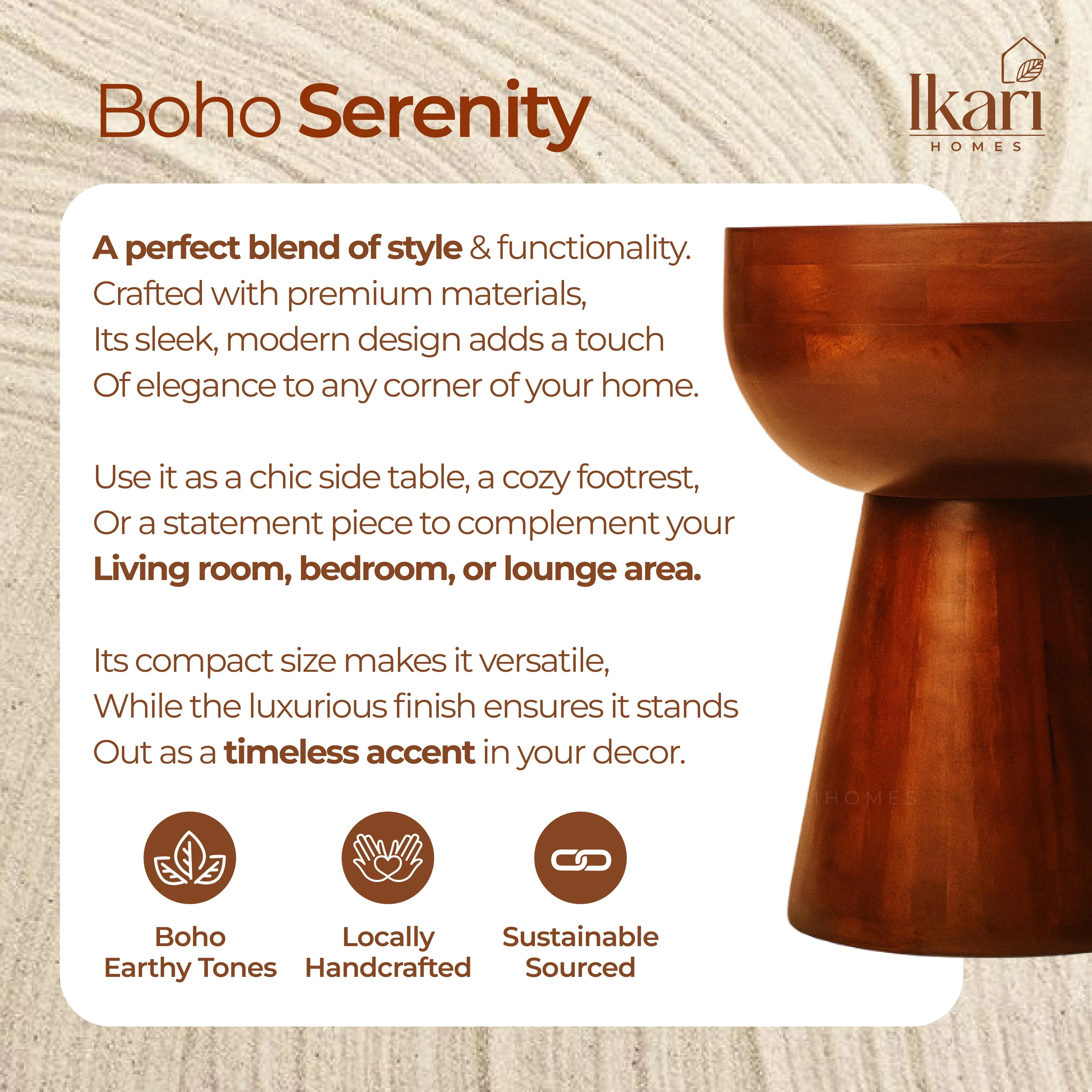 Lusso Ottoman Side Accent Table