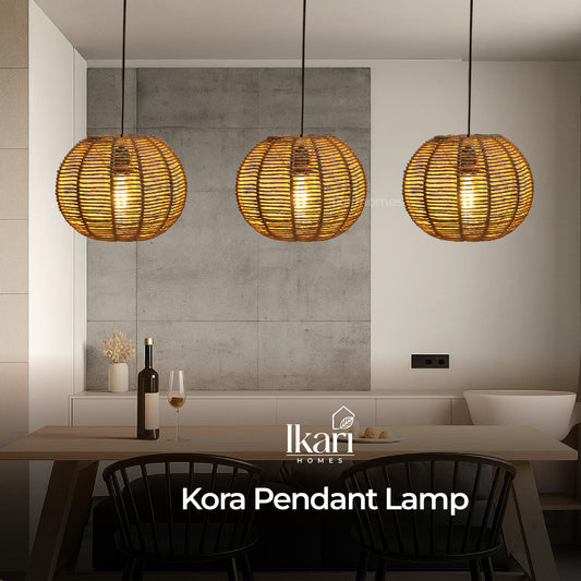 Kora Raffia Pendant Lamp -  Handwoven Calm