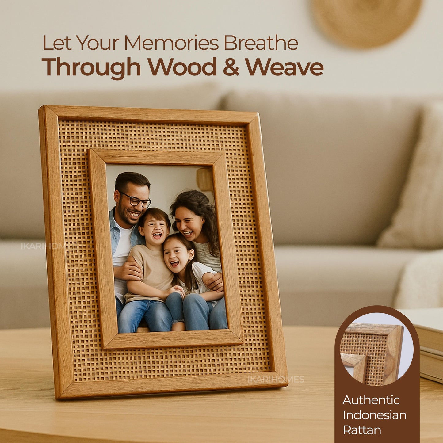 Rattan Mesh Photo Frame