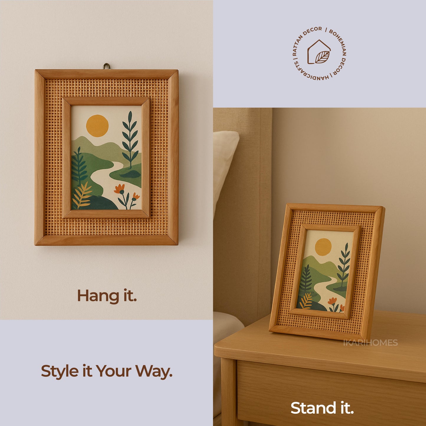 Rattan Mesh Photo Frame
