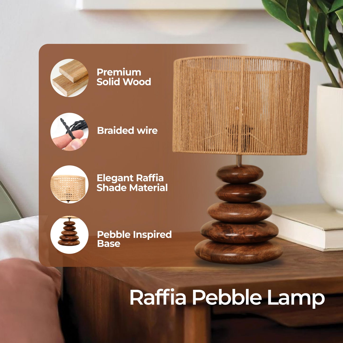 Mist Glow – Raffia Pebble Lamp