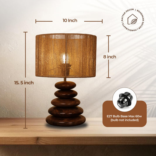 Mist Glow – Raffia Pebble Lamp