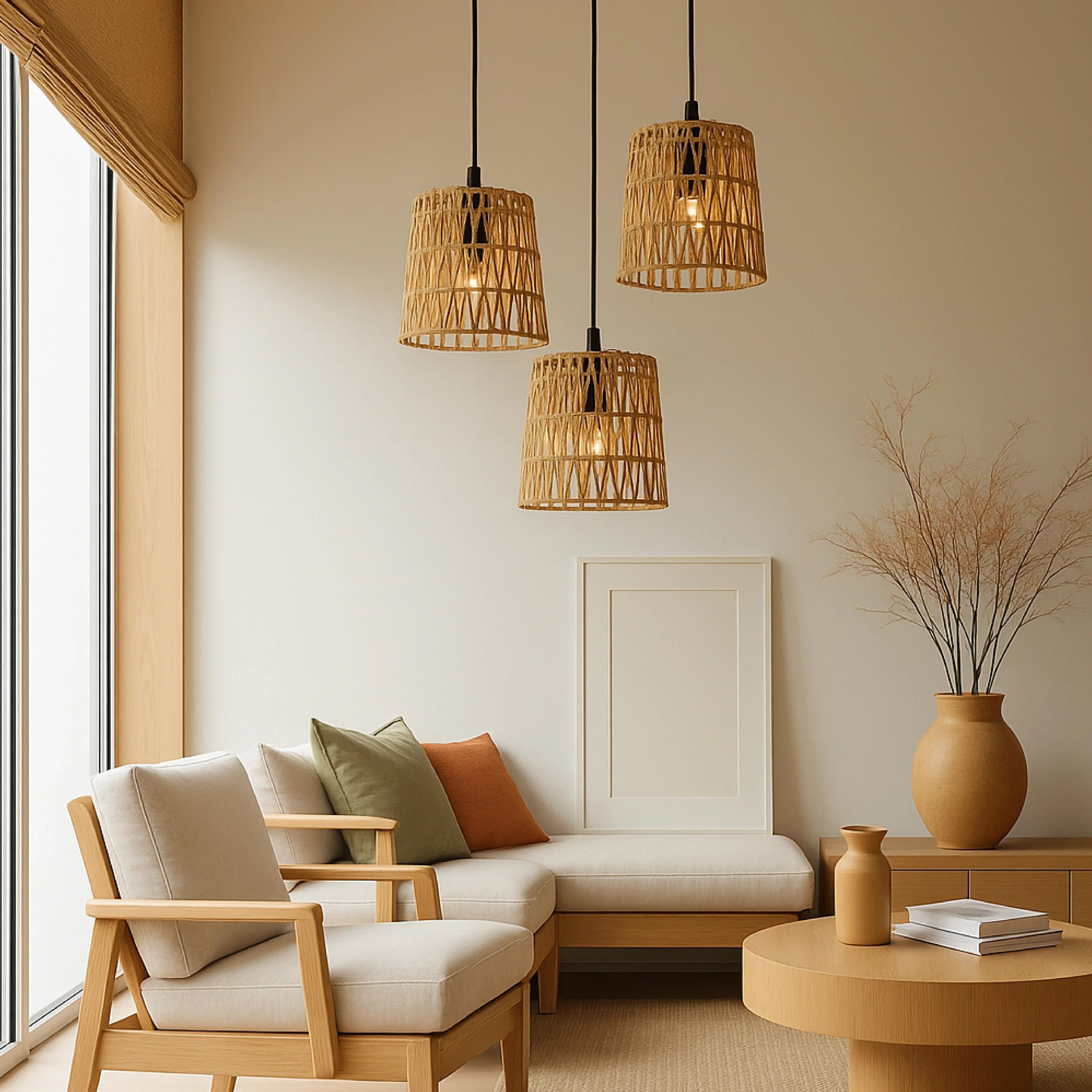 Zigzag Woven Hanging Lamp Chandelier