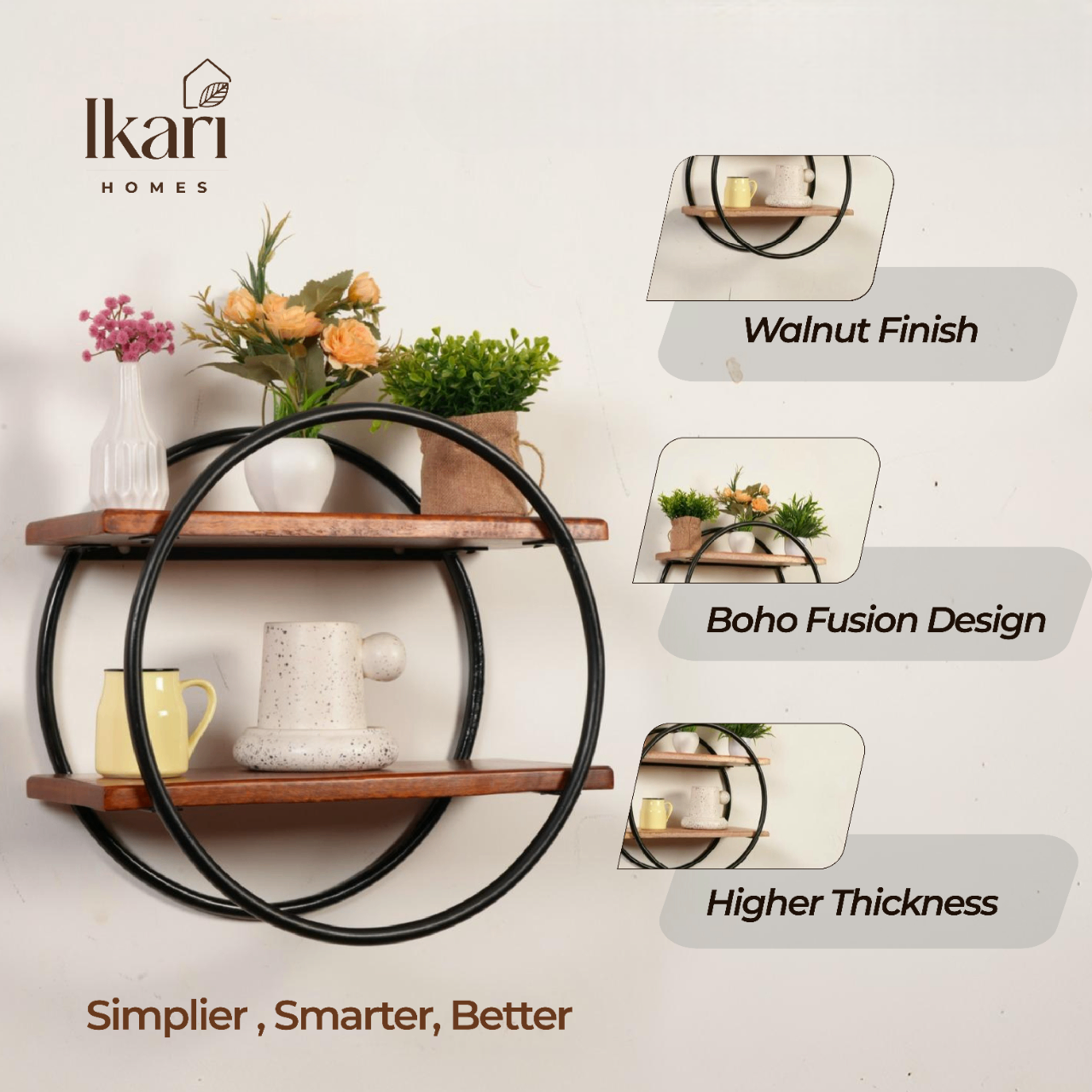 Walnut Aura Display Wall Rack