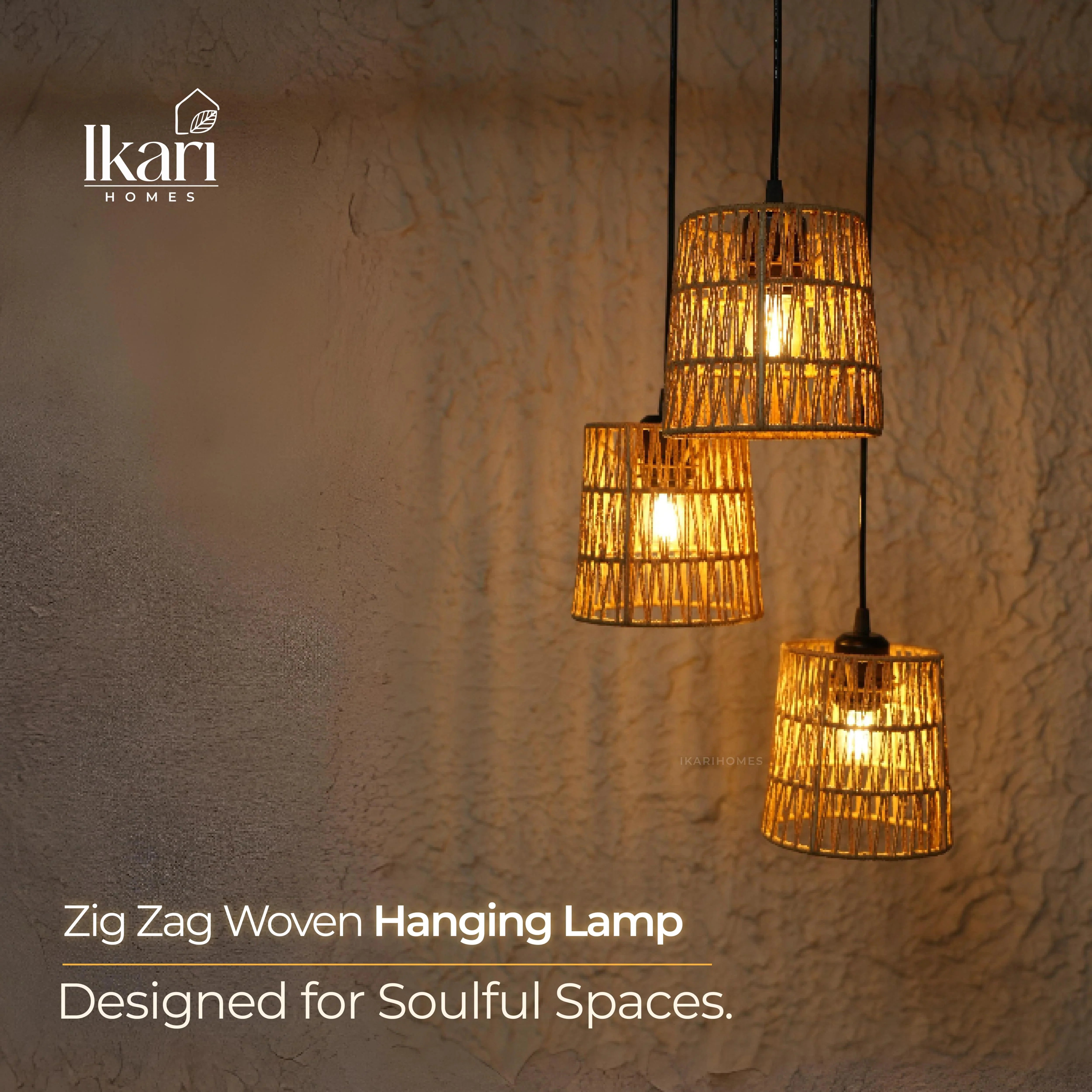Zigzag Woven Hanging Lamp Chandelier