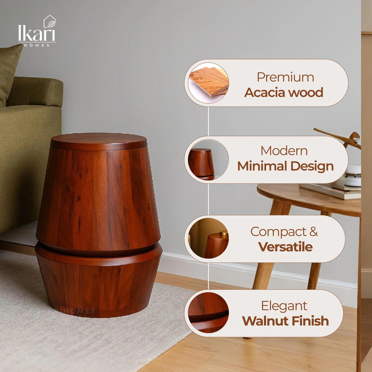 Terra Perch Acacia Side Accent Table