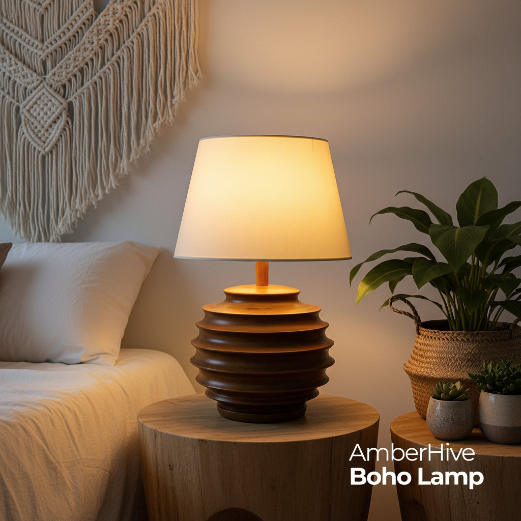 Amber Hive Boho Lamp