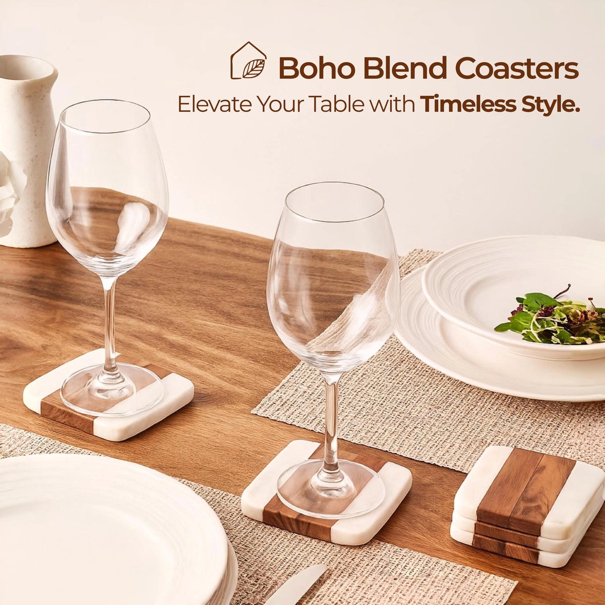Square Boho Blend Coasters Set of 4