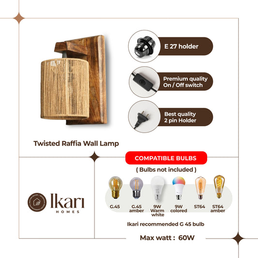 Rustic Wooden Wall Lamp – Rustic Charm, Versatile Glow