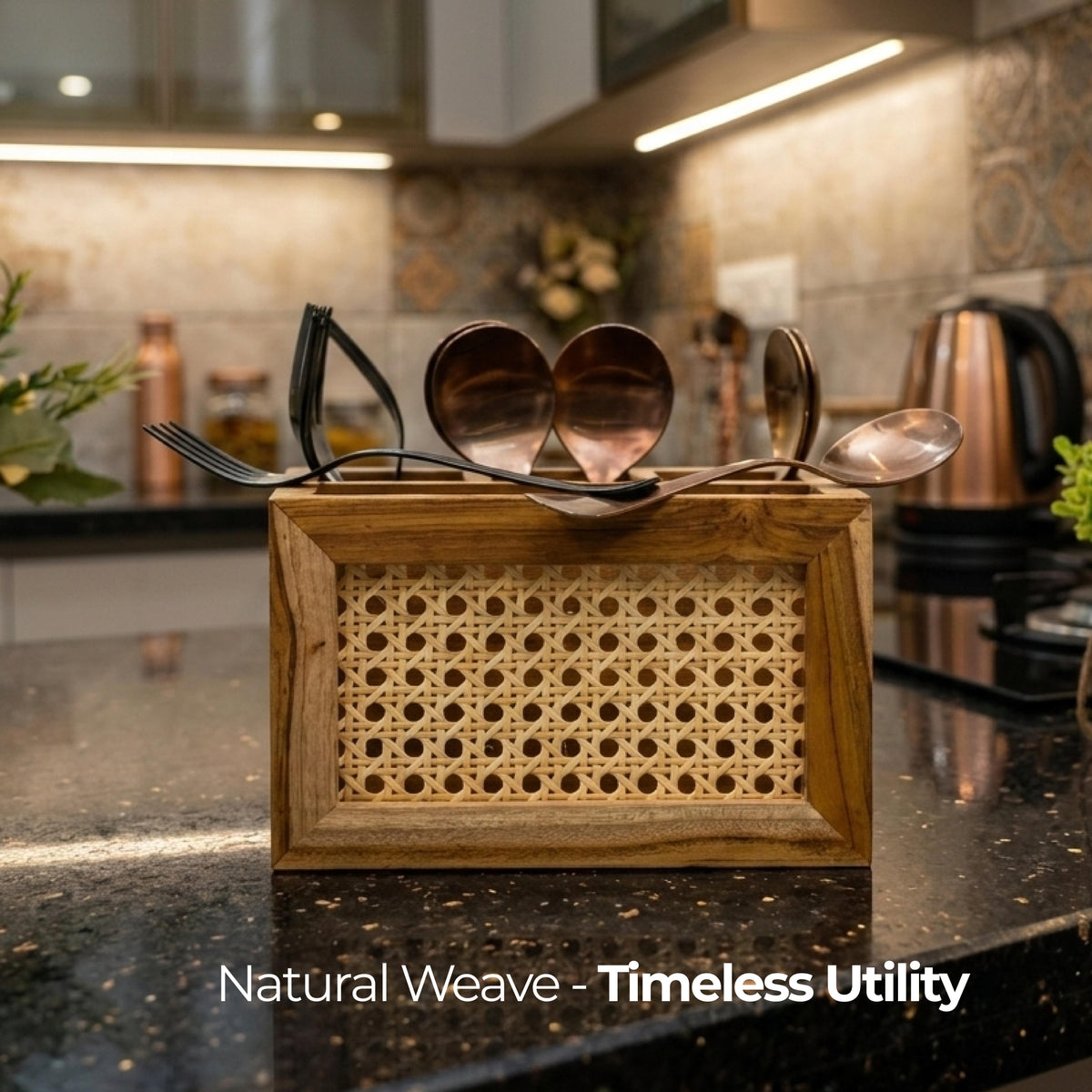 Weave Nest Rattan Cutlery Holder