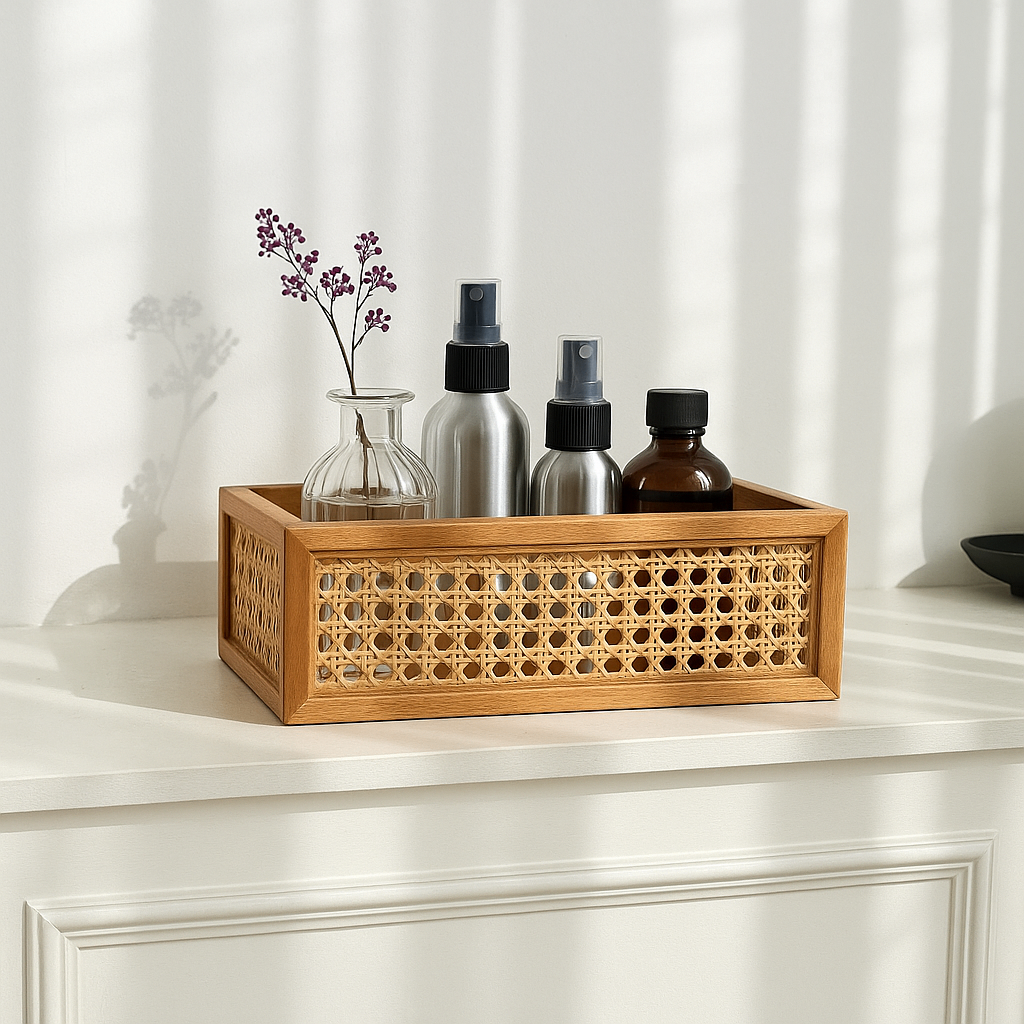 Rattan Mesh Basket – Natural Style, Effortless Organization