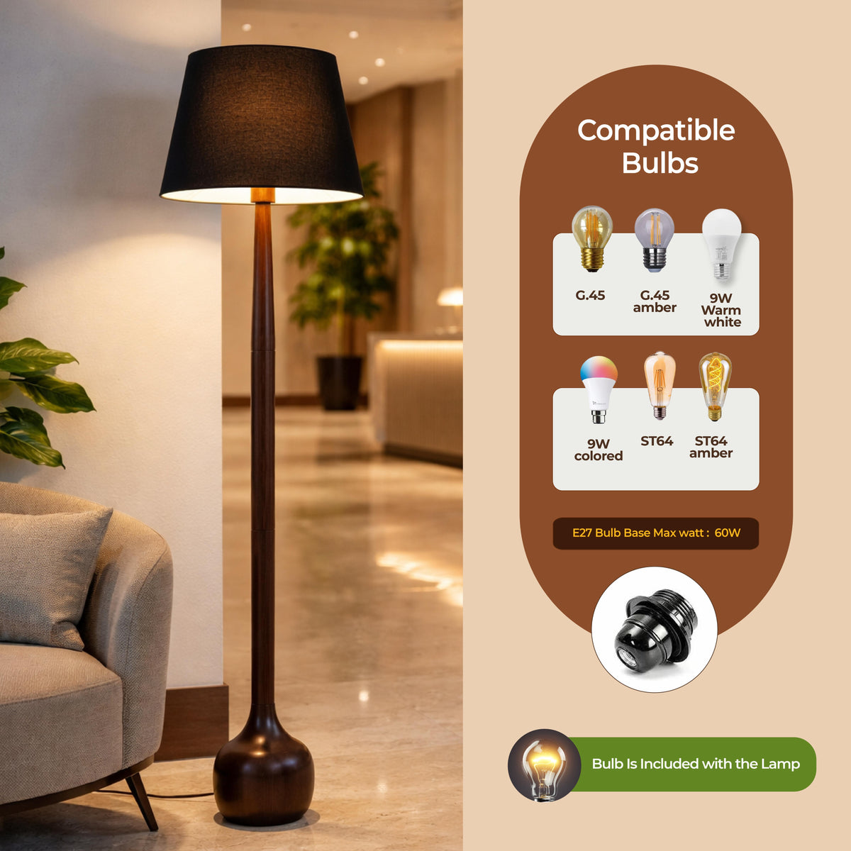 Dark Aura Artisan Floor Lamp