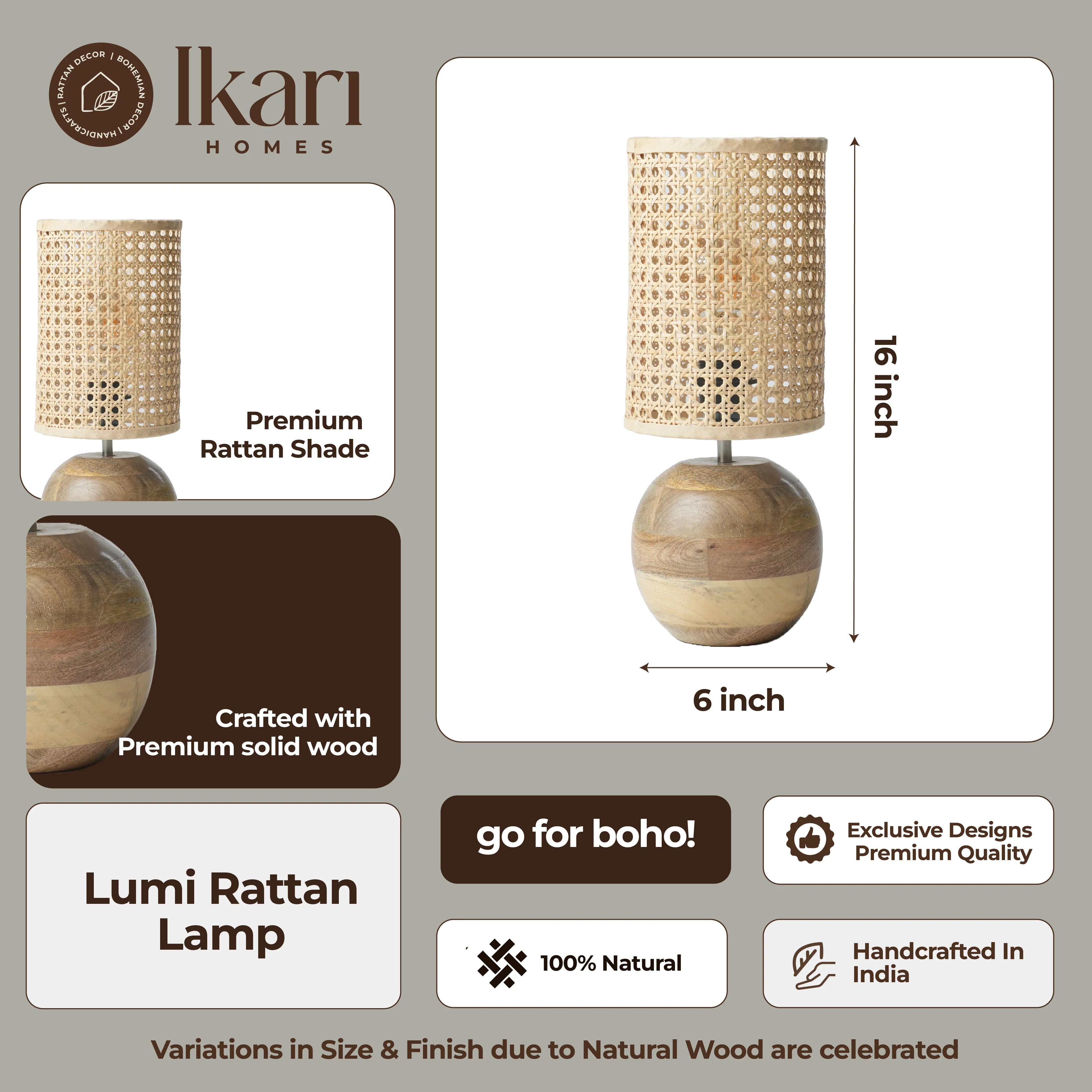 Lumi Rattan Table Lamp