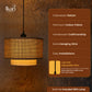 Rattan Square Duo Hanging Lamp 14 Inch