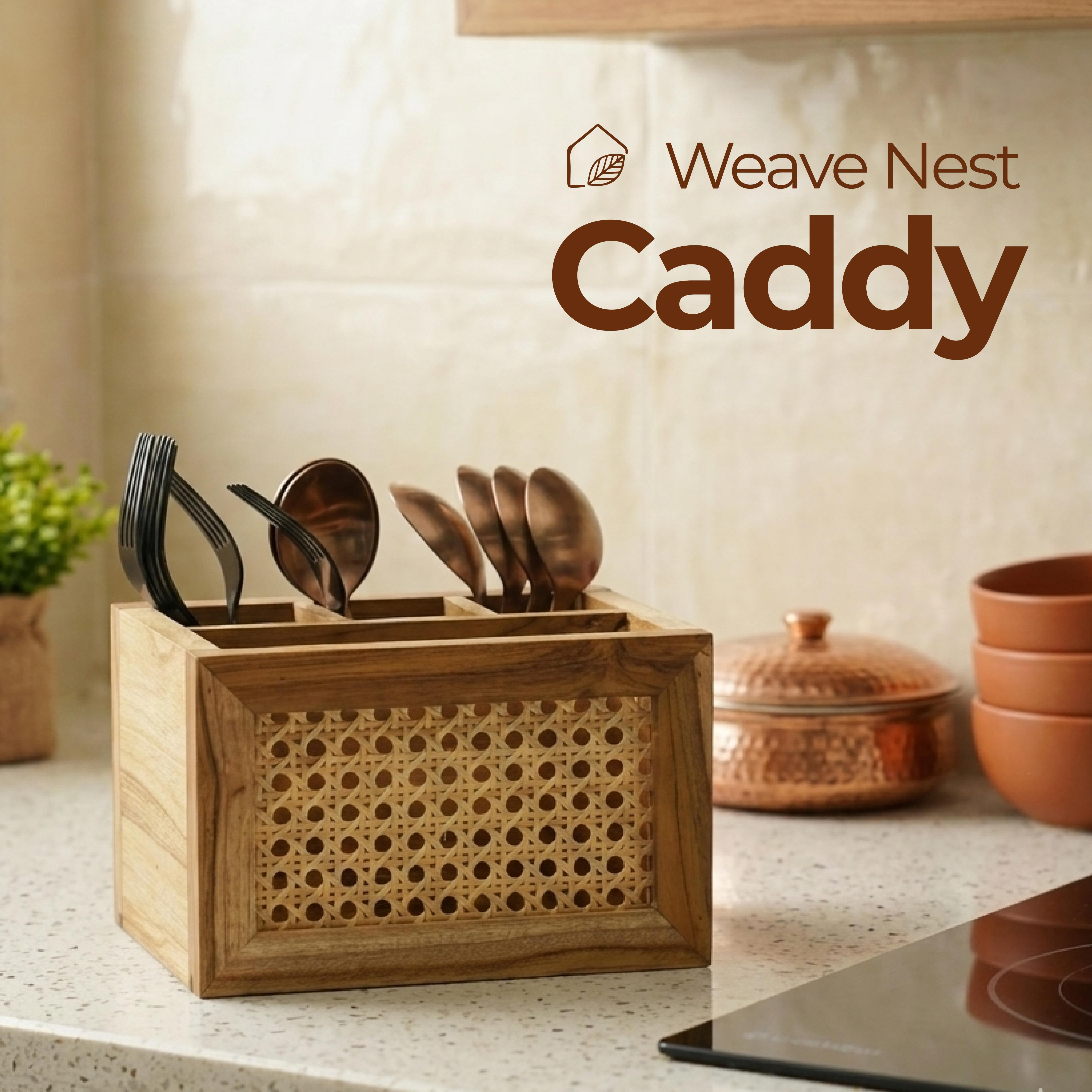 Weave Nest Rattan Cutlery Holder