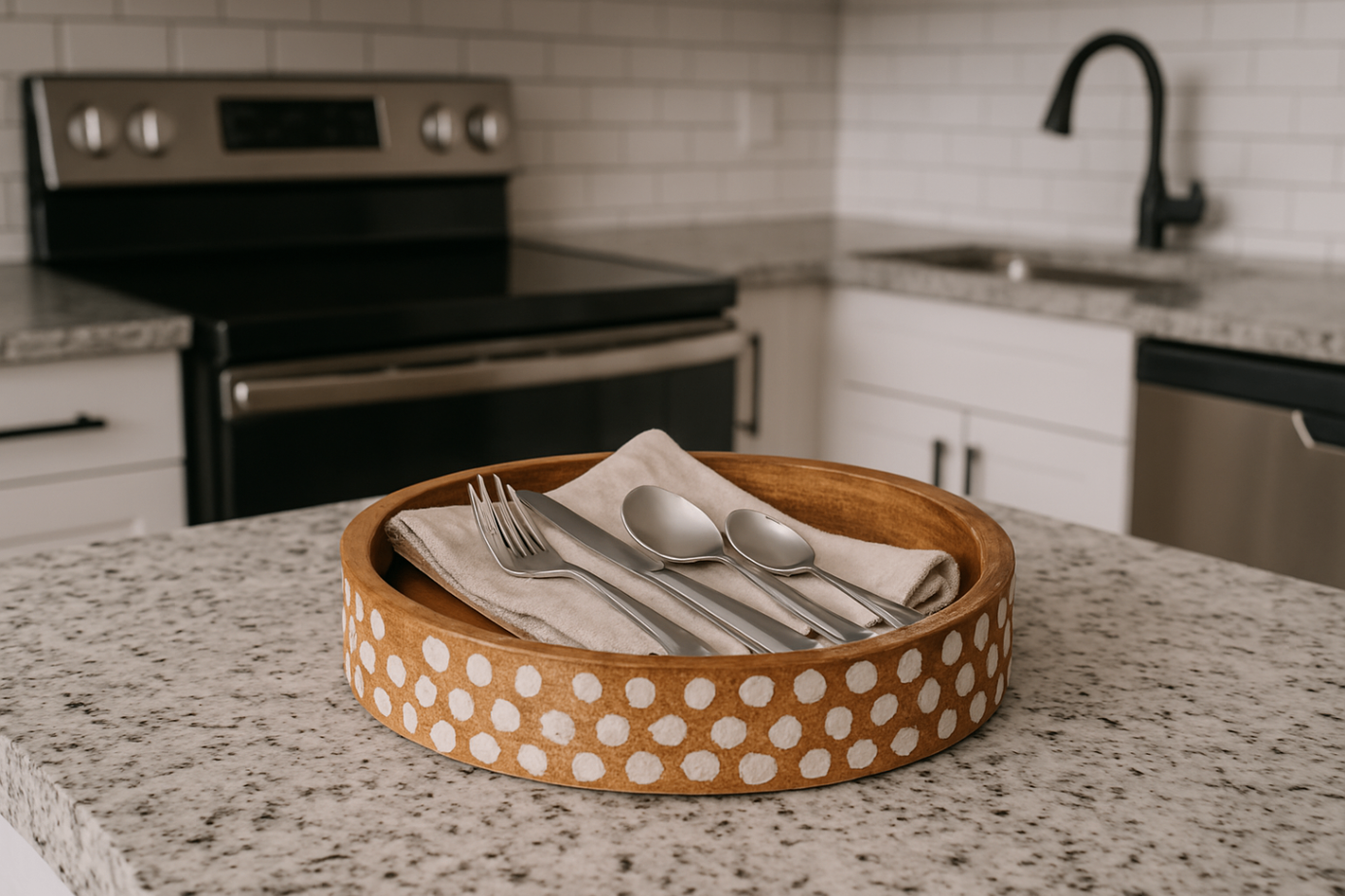 Ikari Homes serving tray banner featuring beautifully handcrafted wooden trays, ideal for serving and home decor
