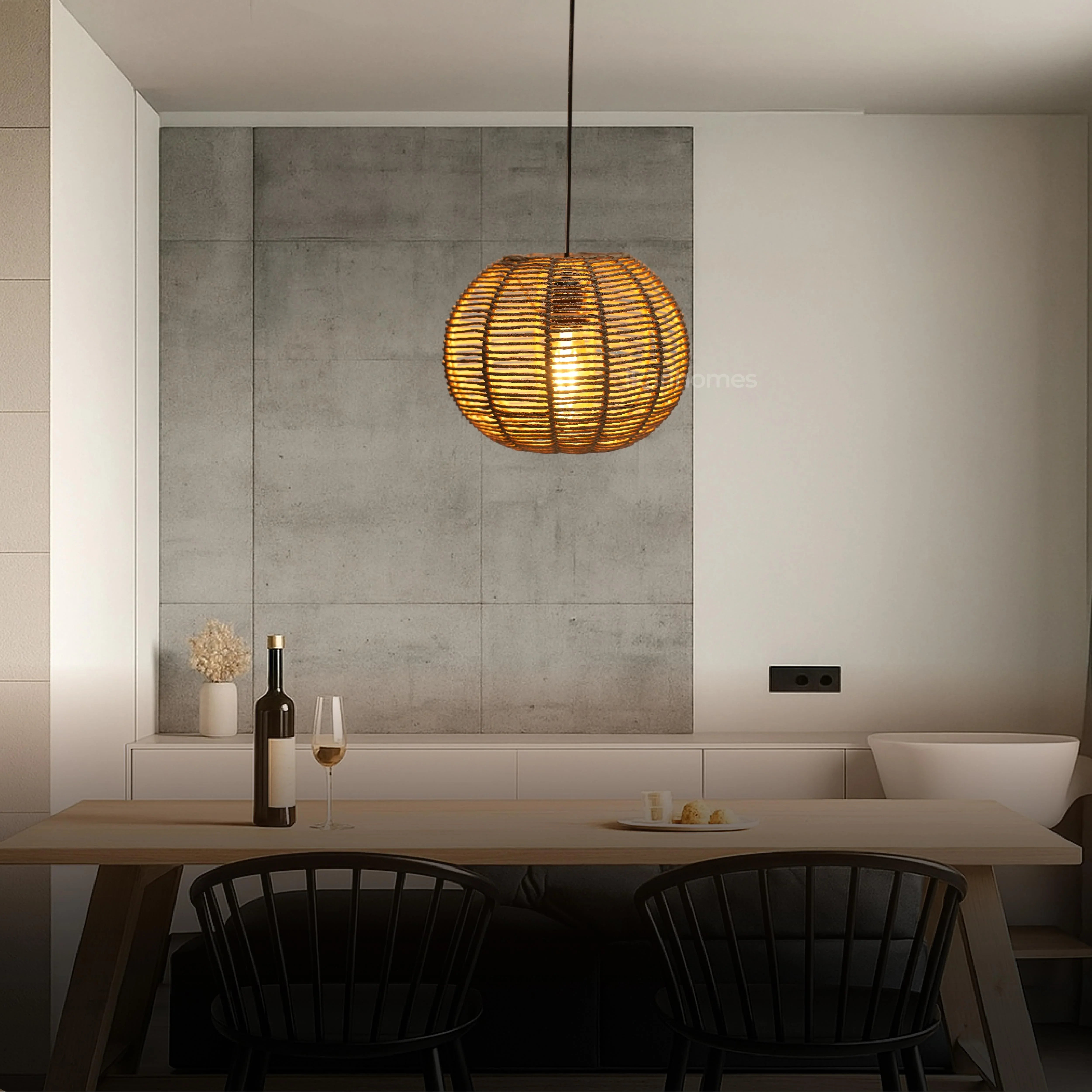 Kora Raffia Pendant Lamp - Handwoven Calm