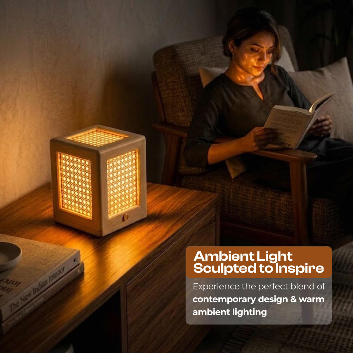 Lumi Rattan Wireless Table Lamp