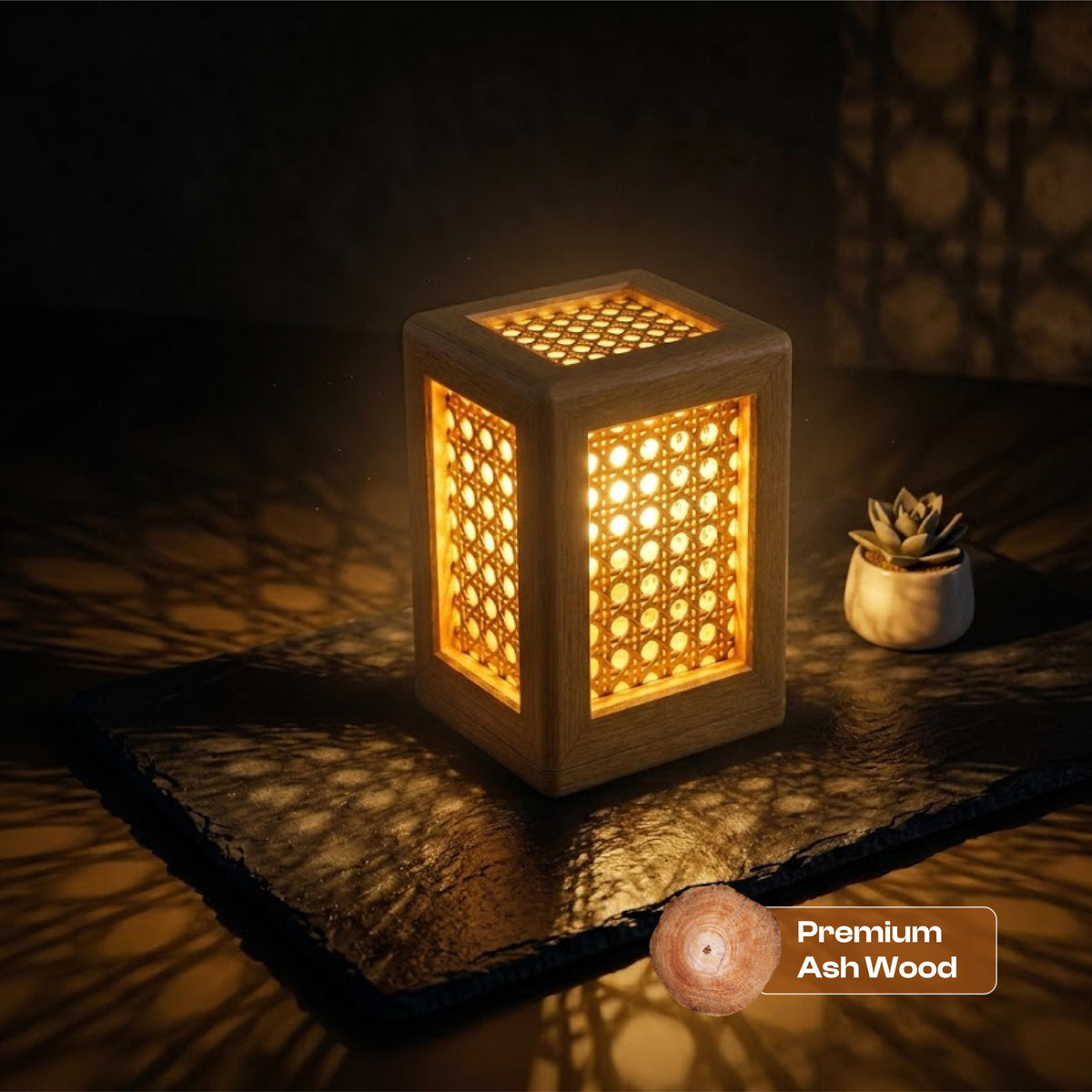Lumi Rattan Wireless Table Lamp