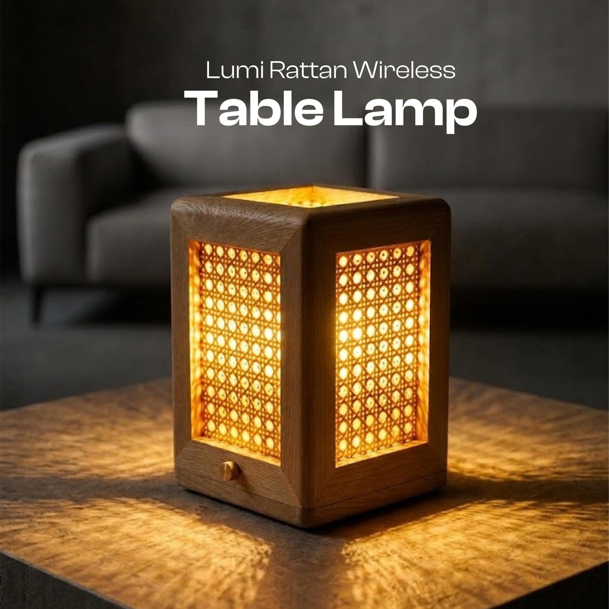 Lumi Rattan Wireless Table Lamp