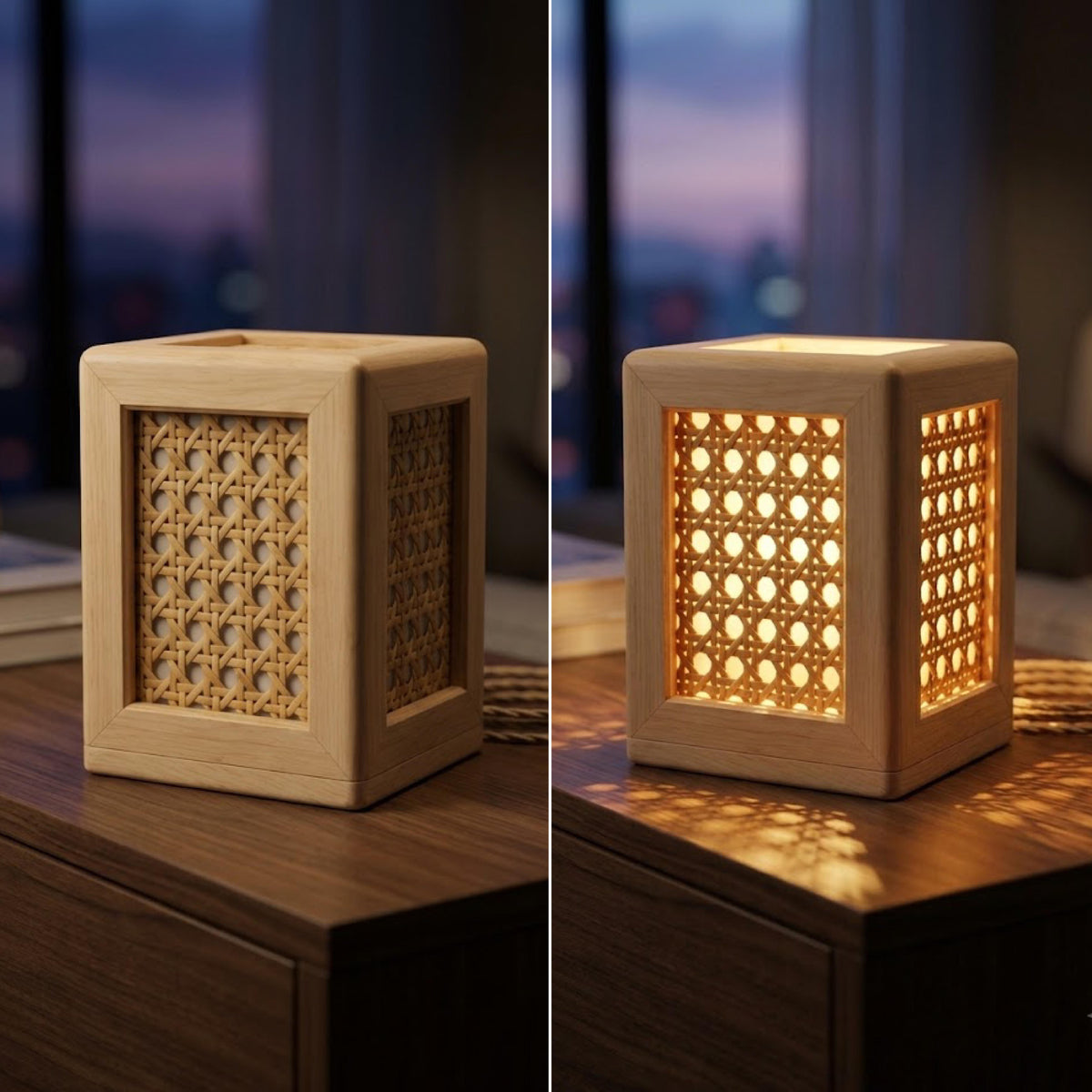 Lumi Rattan Wireless Table Lamp