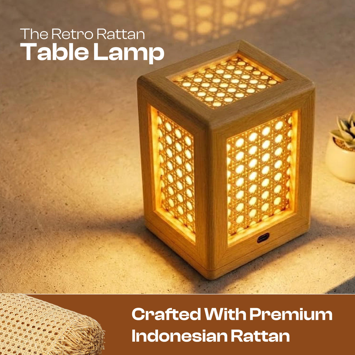 Lumi Rattan Wireless Table Lamp