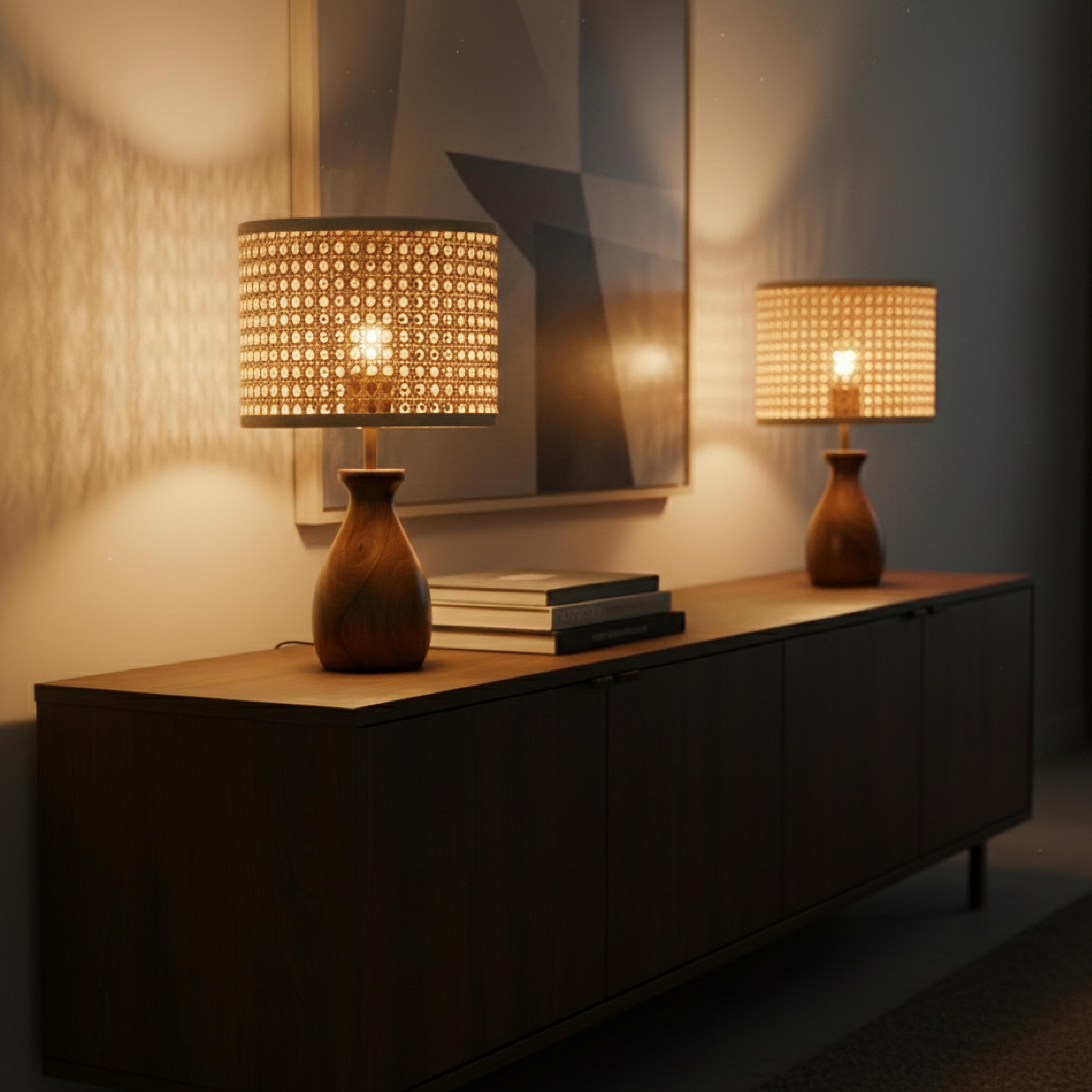 Boho Rattan Lamp