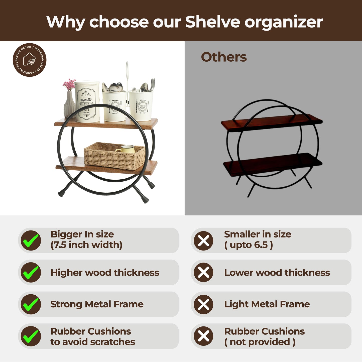 Premium 2 Tier Kitchen Organizer Stand - Ikari Homes -